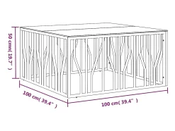 Mesa de centro 100x100x50 cm aço inoxidável e vidro prateado