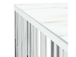 Mesa de centro 100x100x50 cm aço inoxidável e vidro prateado