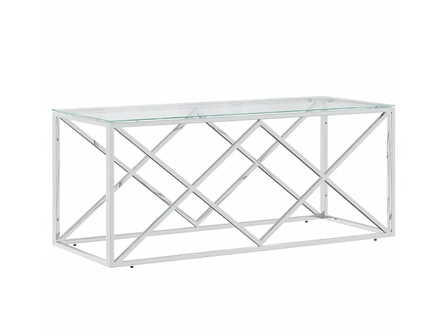 Mesa de centro 110x45x45 cm aço inoxidável e vidro PT566234