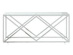 Mesa de centro 110x45x45 cm aço inoxidável e vidro PT566234