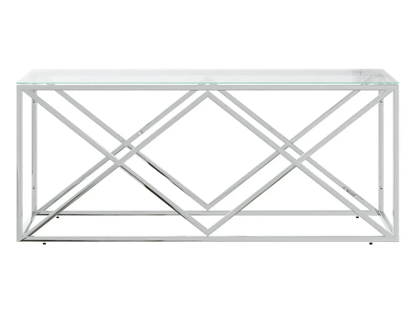 Mesa de centro 110x45x45 cm aço inoxidável e vidro PT566234
