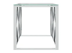 Mesa de centro 110x45x45 cm aço inoxidável e vidro PT566234