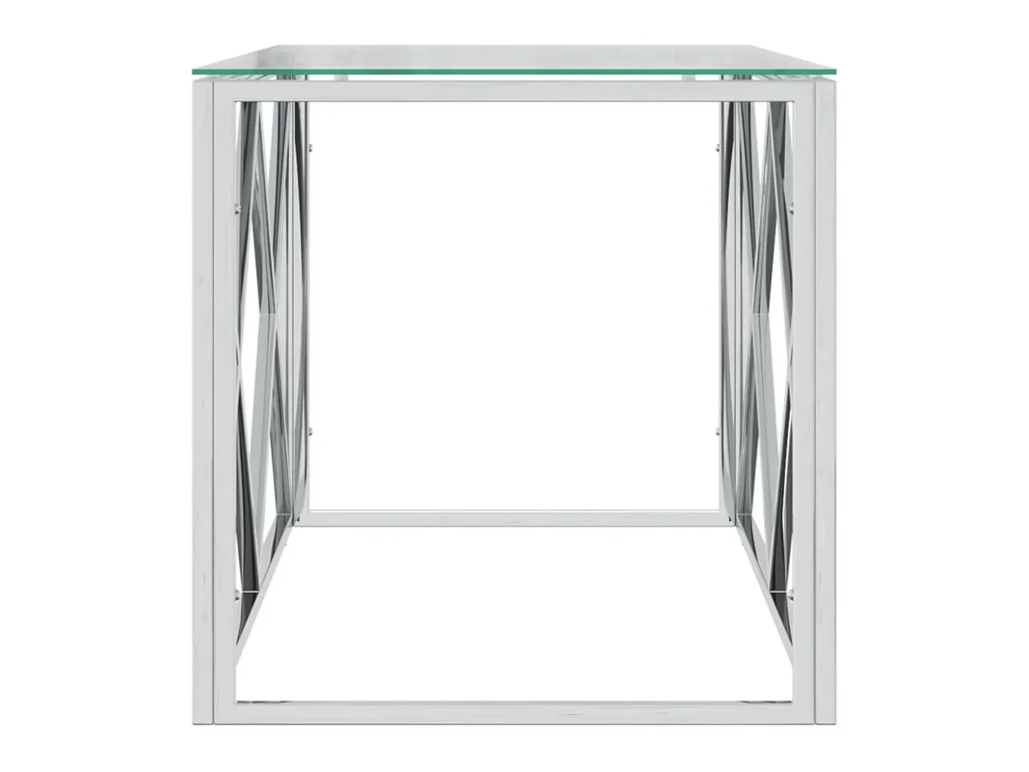 Mesa de centro 110x45x45 cm aço inoxidável e vidro PT566234