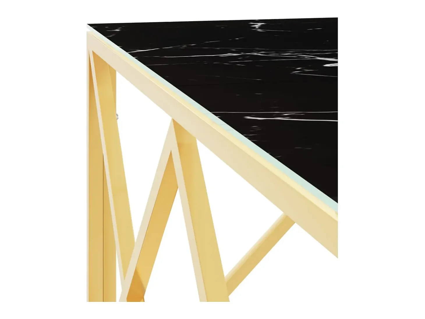Mesa de centro 80x80x40 cm aço inoxidável e vidro dourado