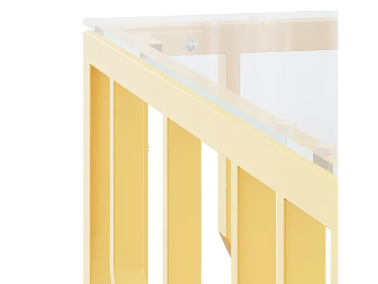 Mesa de centro 80x80x40 cm aço inoxidável e vidro dourado PT537770