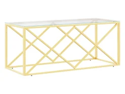 Mesa de centro 110x45x45 cm aço inoxidável e vidro