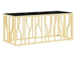 Mesa de centro 110x45x45 cm aço inoxidável e vidro dourado