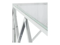 Mesa de centro 80x80x40 cm aço inoxidável e vidro