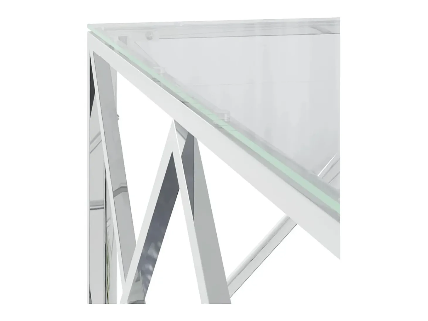 Mesa de centro 80x80x40 cm aço inoxidável e vidro