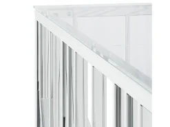 Mesa de centro 100x100x50 cm aço inoxidável e vidro PT190380