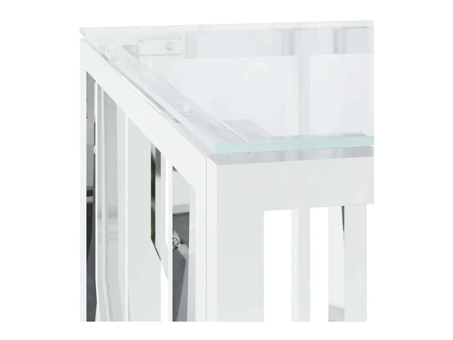 Mesa de centro 110x45x45 cm aço inoxidável e vidro PT454250