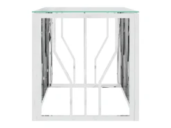 Mesa de centro 110x45x45 cm aço inoxidável e vidro PT454250