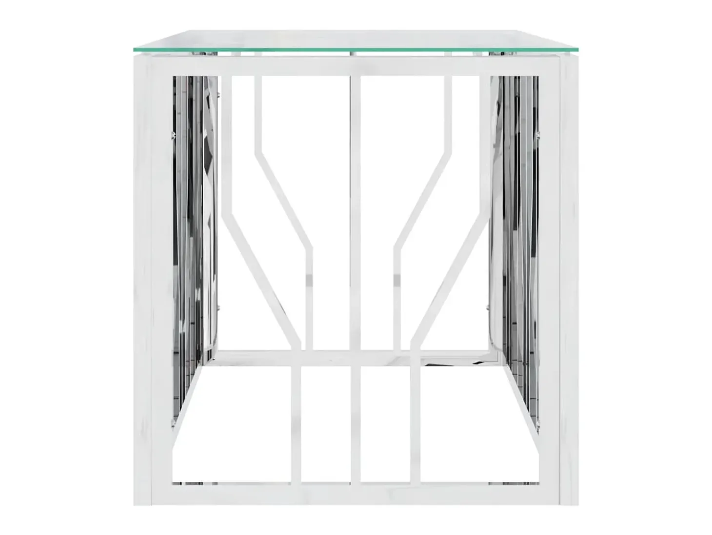 Mesa de centro 110x45x45 cm aço inoxidável e vidro PT454250