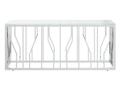 Mesa de centro 110x45x45 cm aço inoxidável e vidro PT454250