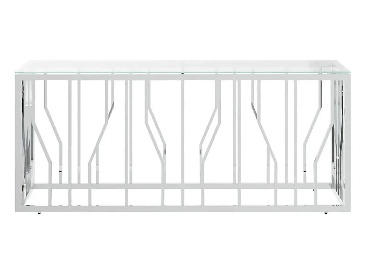 Mesa de centro 110x45x45 cm aço inoxidável e vidro PT454250