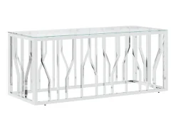 Mesa de centro 110x45x45 cm aço inoxidável e vidro PT454250