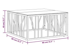 Mesa de centro 80x80x40 cm aço inoxidável e vidro dourado