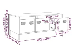 Mesa de centro 101,5x50x43,5 cm aço laminado a frio rosa