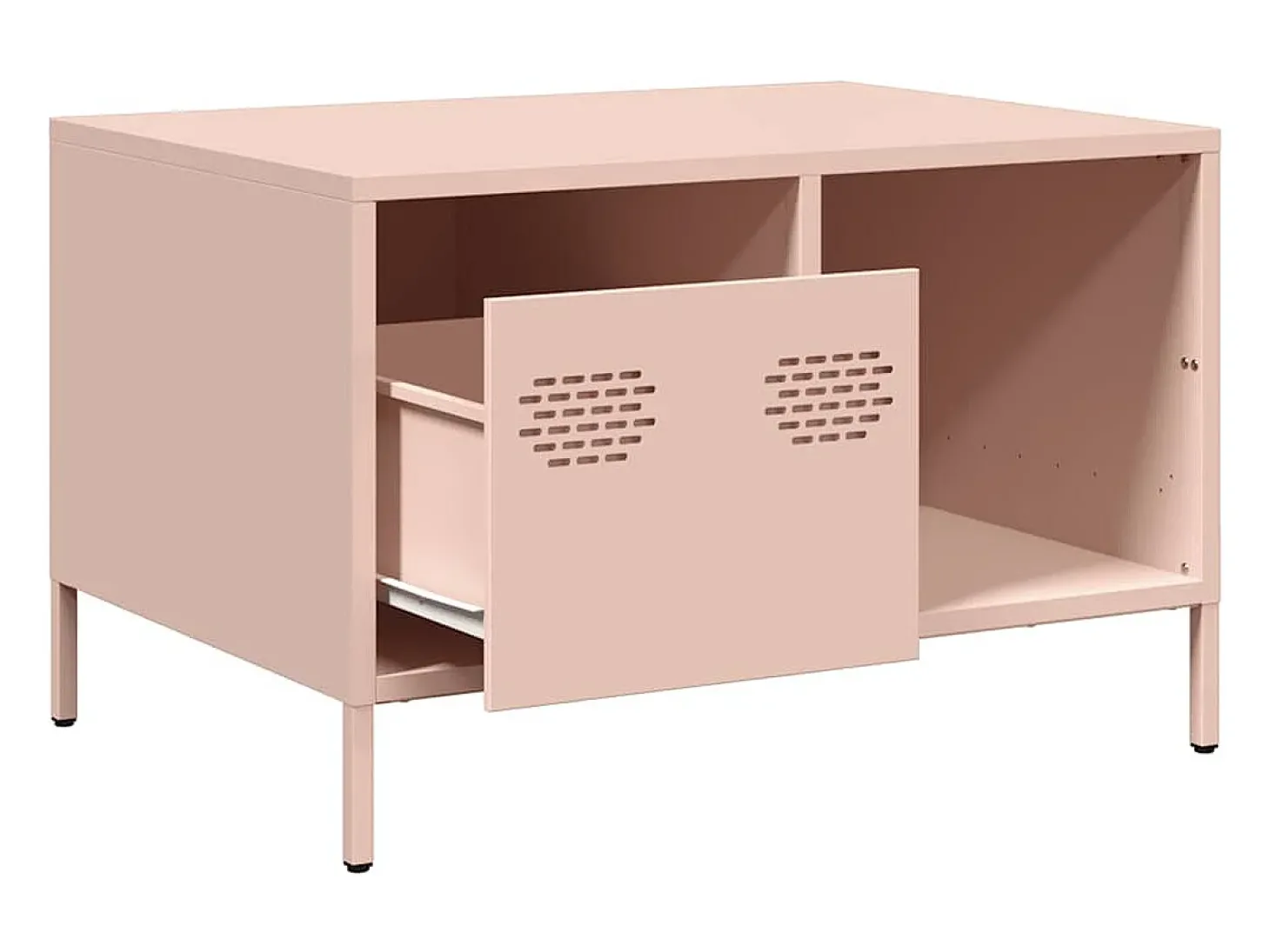 Mesa de centro 68,5x50x43,5 cm aço laminado a frio rosa