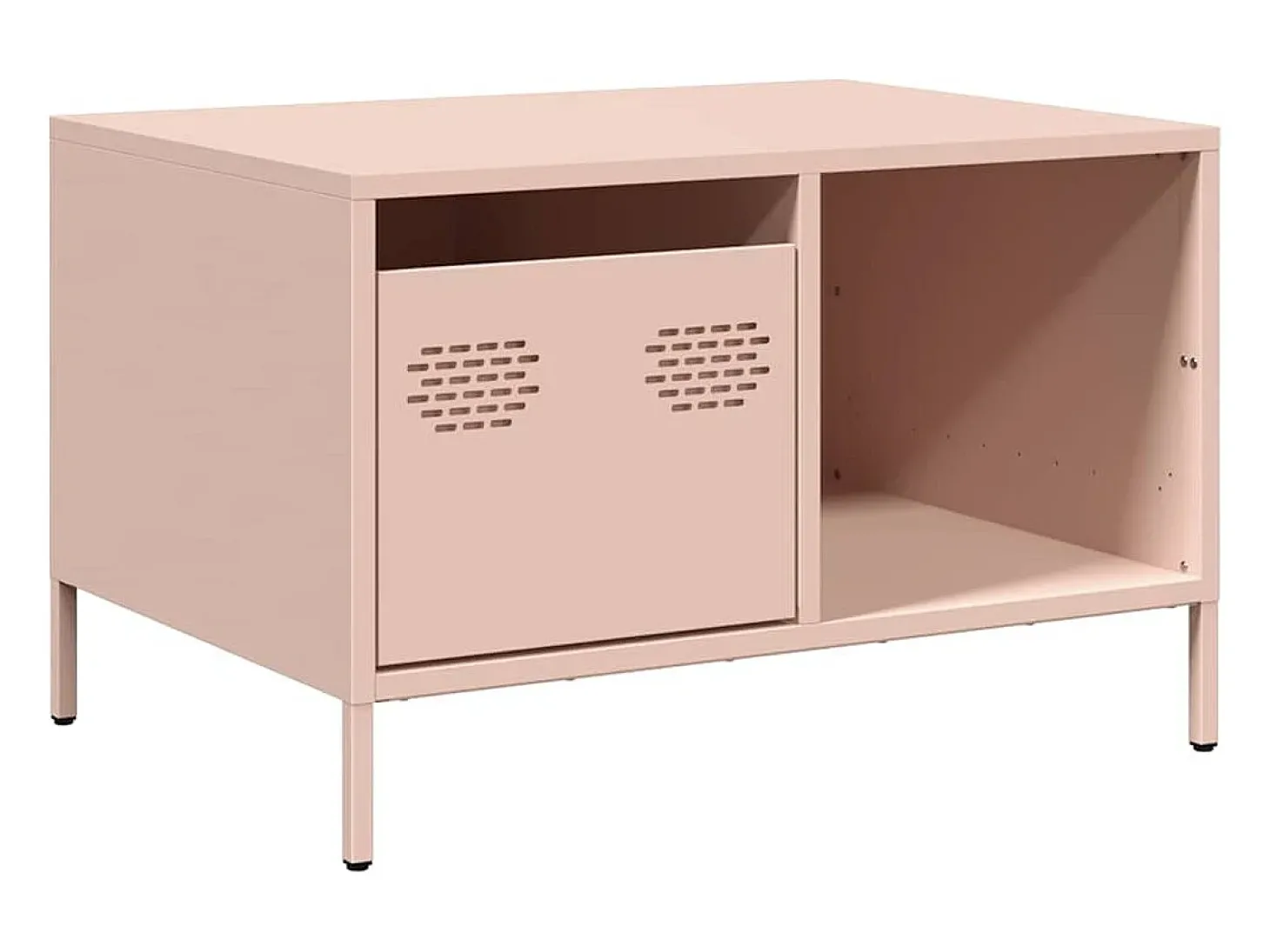Mesa de centro 68,5x50x43,5 cm aço laminado a frio rosa