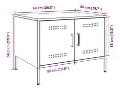 Mesa de centro 68x50x50,5 cm aço rosa