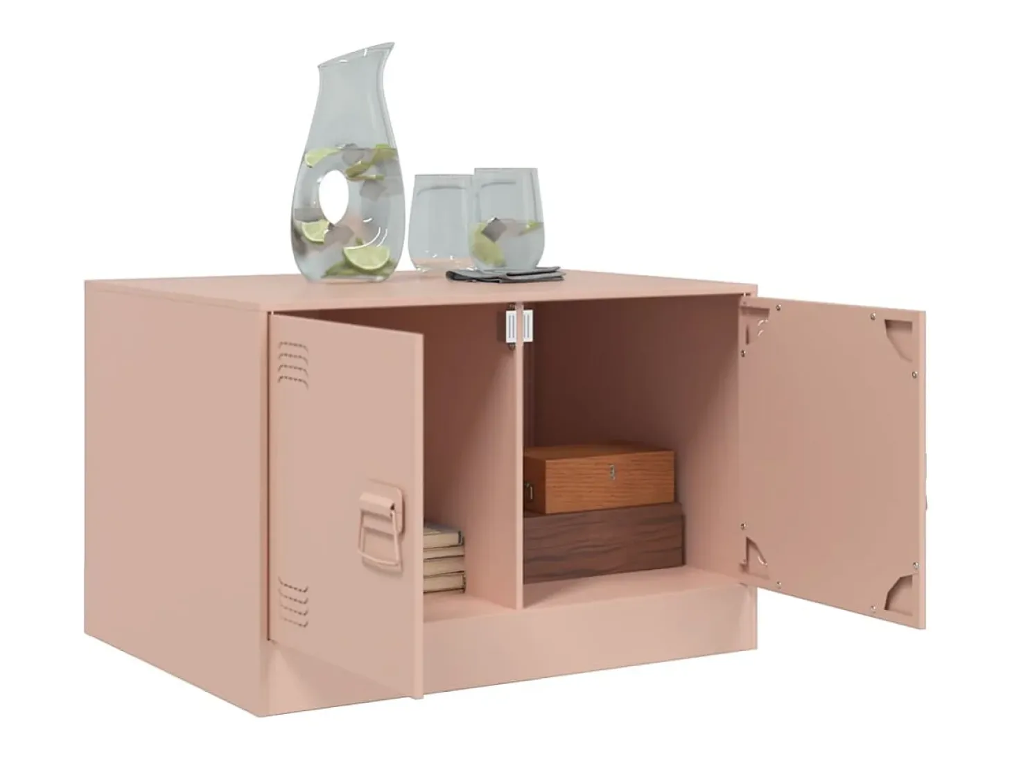Mesa de centro 67x50x44 cm aço rosa PT570108