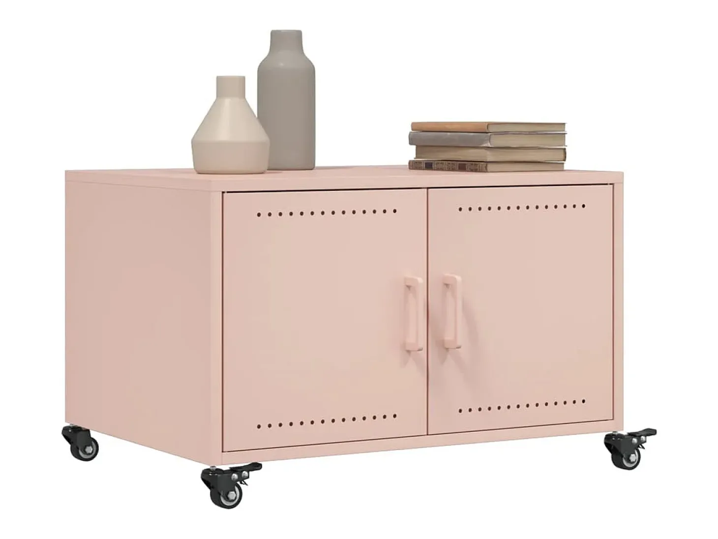Mesa de centro 68x50x43,5 cm aço rosa PT252410