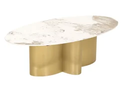 Mesa de centro 130x42x70 cm branco ouro modig m59