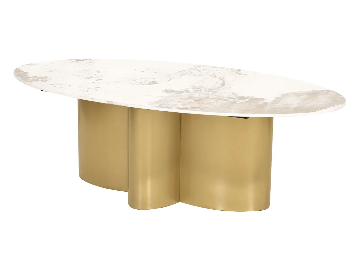 Mesa de centro 130x42x70 cm branco ouro modig m59