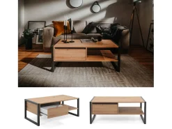Mesa de Centro 100x40x55 cm Cinza Natural