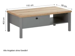 Mesa de Centro 110x40,5x60 cm cinza