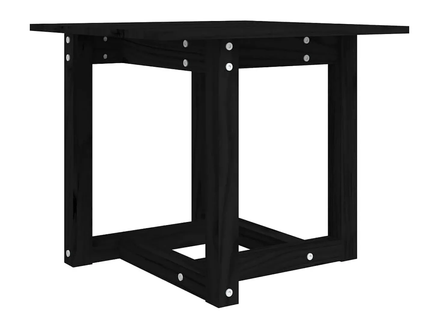 Mesa de centro 50x50x45 cm madeira de pinho maciça preto PT581494