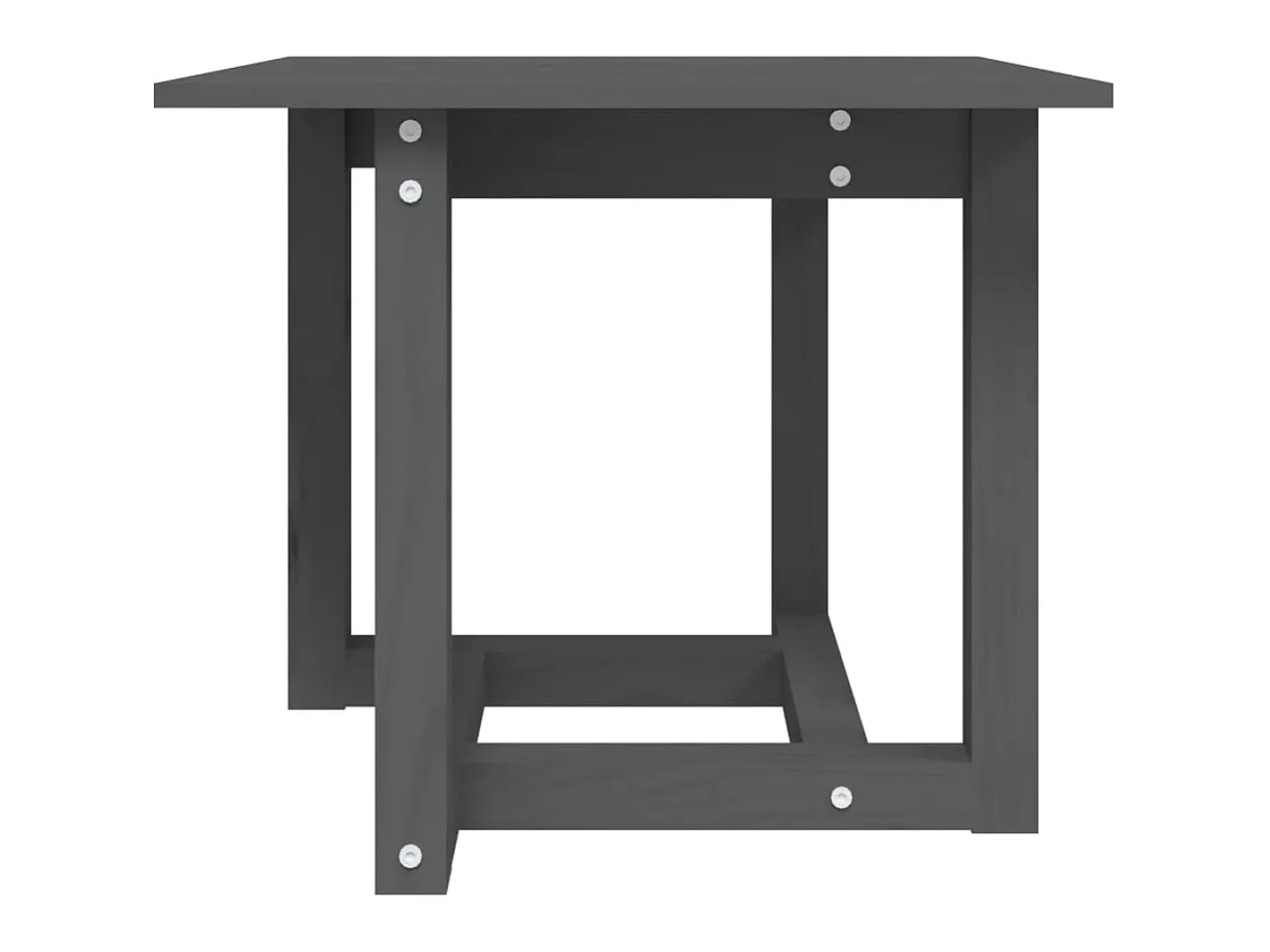 Mesa de centro 50x50x45 cm madeira de pinho maciça cinzento PT685085