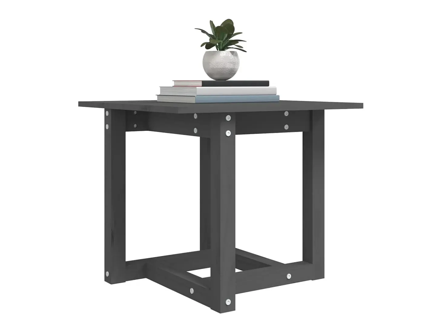 Mesa de centro 50x50x45 cm madeira de pinho maciça cinzento PT685085
