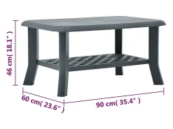 Mesa de centro 90x60x46 cm plástico verde