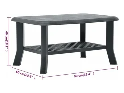 Mesa de centro 90x60x46 cm plástico antracite