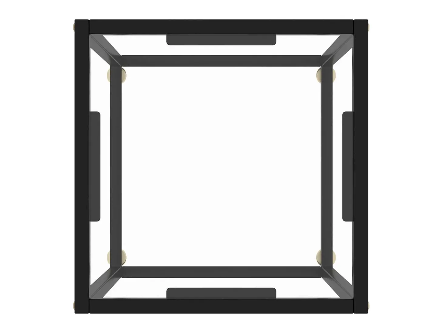 Mesa de centro 40x40x50 cm preto com vidro temperado PT310046