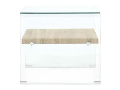 Mesa de centro 50x50x45 cm vidro temperado transparente PT897255