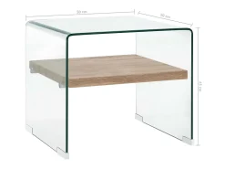 Mesa de centro 50x50x45 cm vidro temperado transparente PT897255