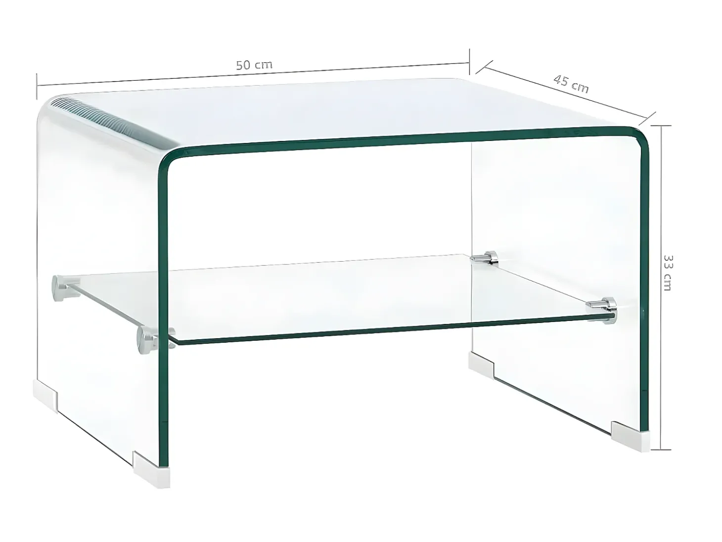 Mesa de centro 50x45x33 cm vidro temperado transparente PT132486