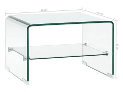 Mesa de centro 50x45x33 cm vidro temperado transparente