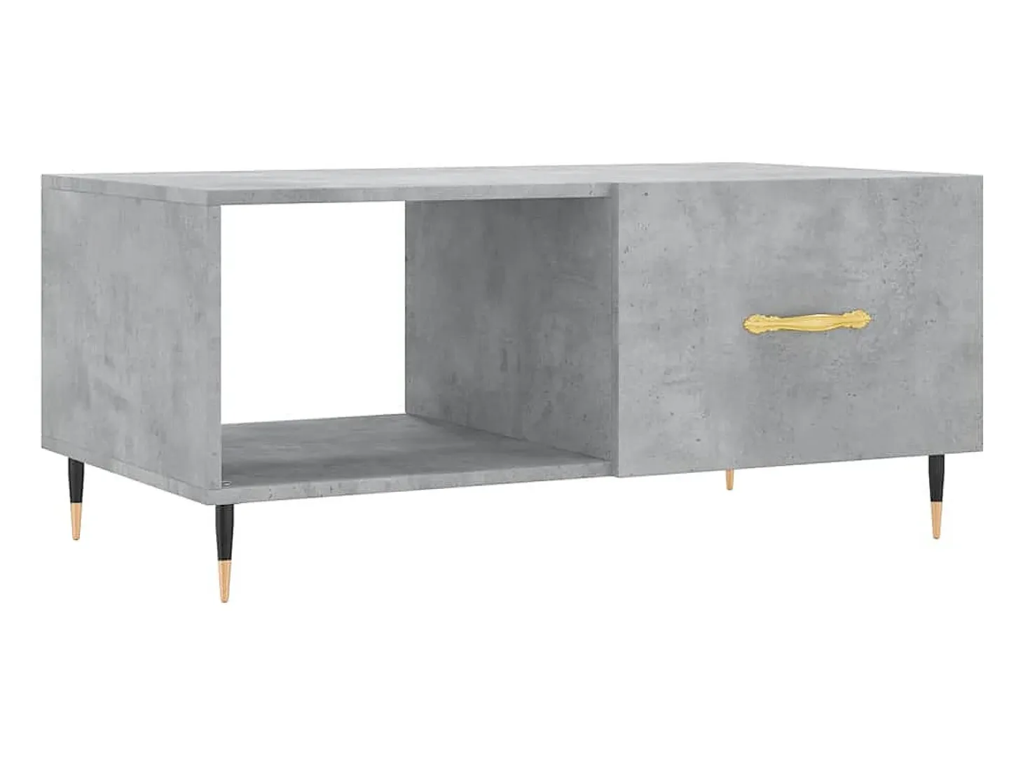 Mesa de centro 90x50x40 madeira processada cinza cimento