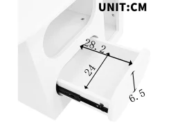 Mesa de centro 97x45x43,5cm com tampo em forma de nuvem, espaço de armazenamento aberto, branca