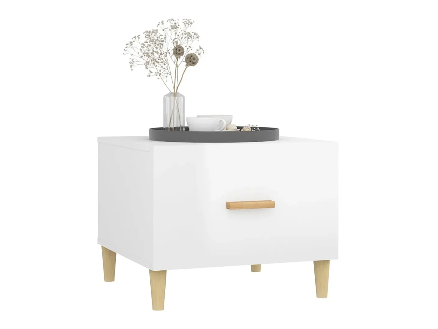 Mesa de centro 50x50x40cm derivados de madeira branco brilhante PT690452
