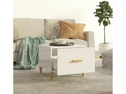 Mesa de centro 50x50x40cm derivados de madeira branco brilhante PT690452
