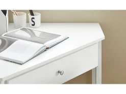 Mesa de consola de canto branca SoBuy com gaveta, triângulo FWT31-W
