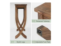 Mesa de Consola de Madeira Sólida 160cm, Mesa de Entrada no Estilo Rural, Mesa Longa para Sofá