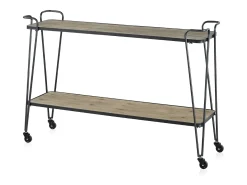 Mesa de consola em madeira de abeto e ferro