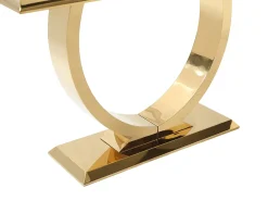 Mesa de consola em vidro temperado e aço inoxidável - Dourado e Preto - ROWAN por Pascal Morabito