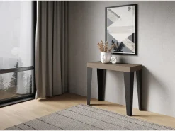 Mesa de consola extensível 90x40/196 cm Flame Small Premium cinza pomba